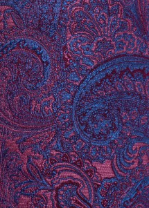 Violettes Mikrofaser-Einstecktuch Paisleymuster in Blau von Puccini Stoffansicht
