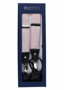 Hosenträger mit Paisley-Muster in Rosé in Verpackung