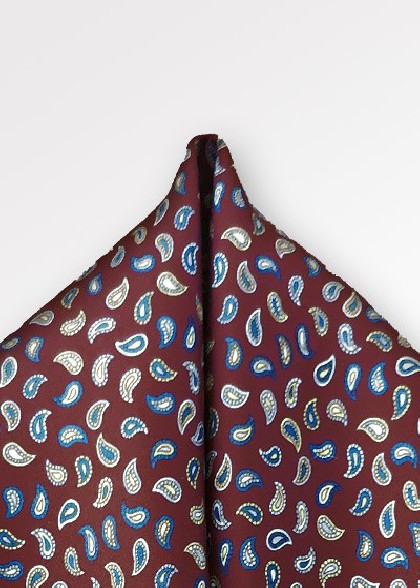 Einstecktuch Paisley Weinrot