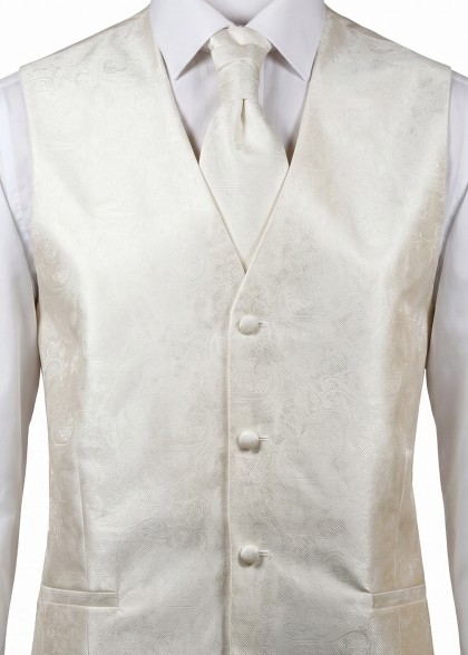 Hochzeitsweste Paisley im Set Creme / Beige Lorenzo Guerni